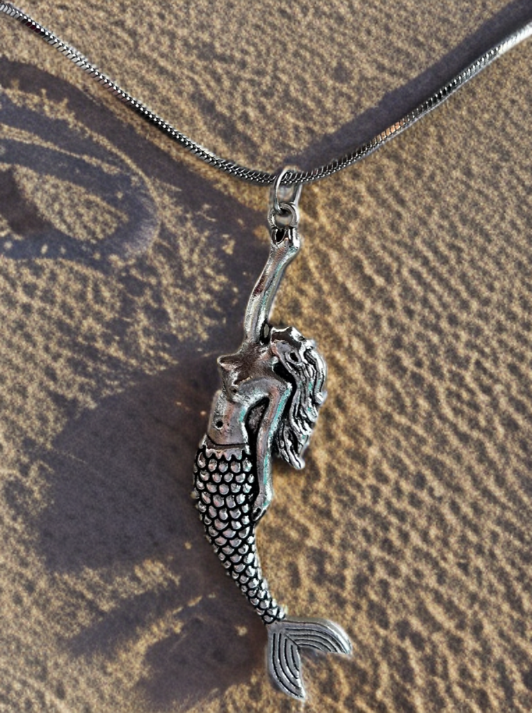 Turistadlv – Colar pingente/pendente por atacado – Colar sereia com pingente, joia de sereia, colar verão, musa do mar2