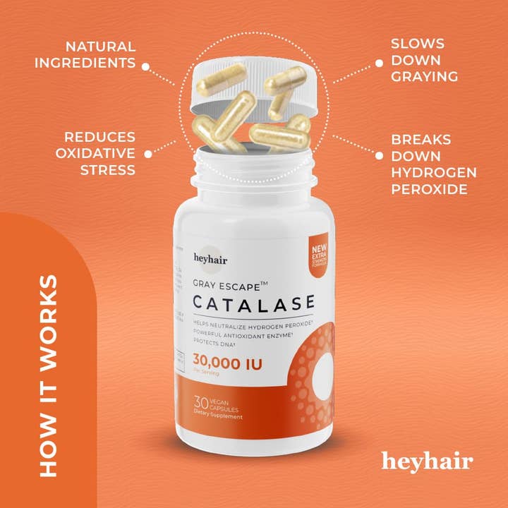 heyhair - Wholesale Oral Supplement/Vitamin - Catalase CORE 30,000 IU Advanced Strength Anti-Gray Enzyme - 99.9% Purity
