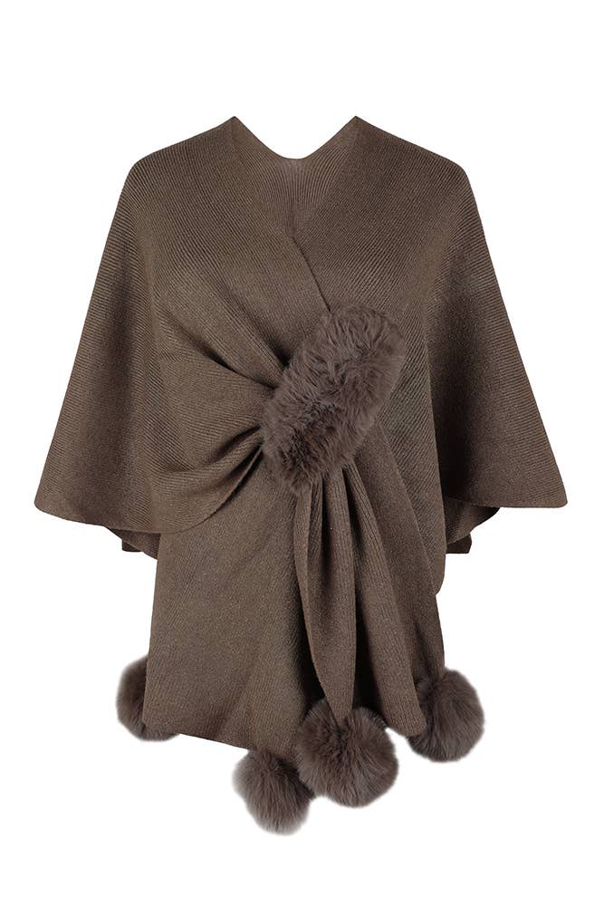 UNISHE – wholesale Kimono – Women's – Plain Surplice Fluffy Kimono Cape MMY1289