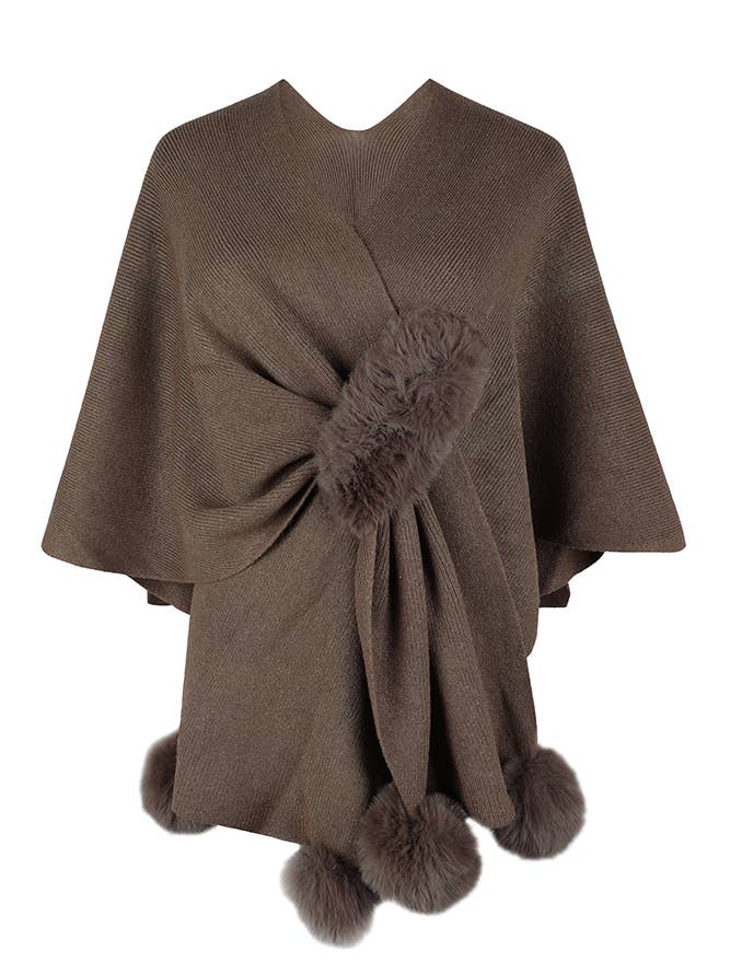 UNISHE – wholesale Kimono – Women's – Plain Surplice Fluffy Kimono Cape MMY1289