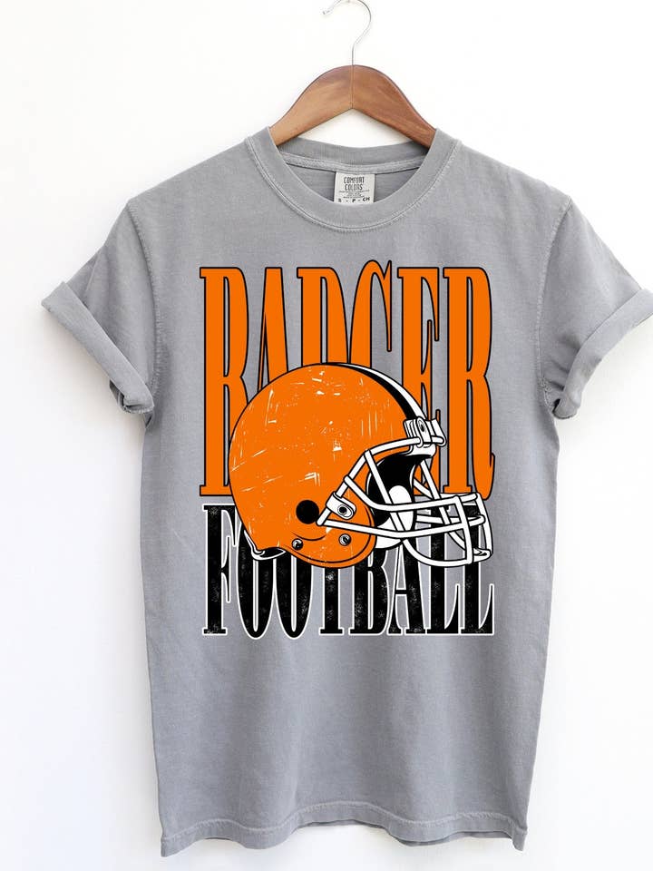 SCRATCHED MASCOT FOOTBALL DESIGN TEE for wholesale by Adelle Linen