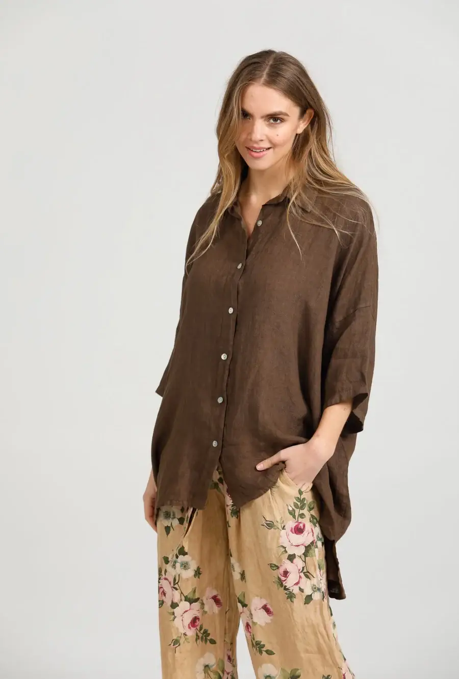 Miss Rose Sister Violet - Wholesale Button Down Shirt - Women's - WOMEN'S - Teddy Linen Shirt23