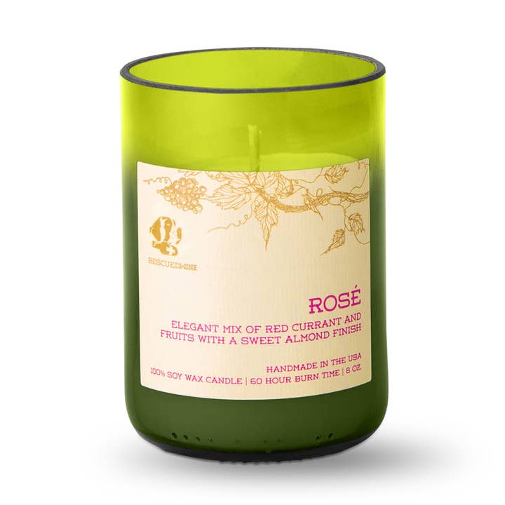 Rose' Soy Soy Kerzen - Balance - Geschenke für Frauen für den Großhandel von Rescued Wine Candles