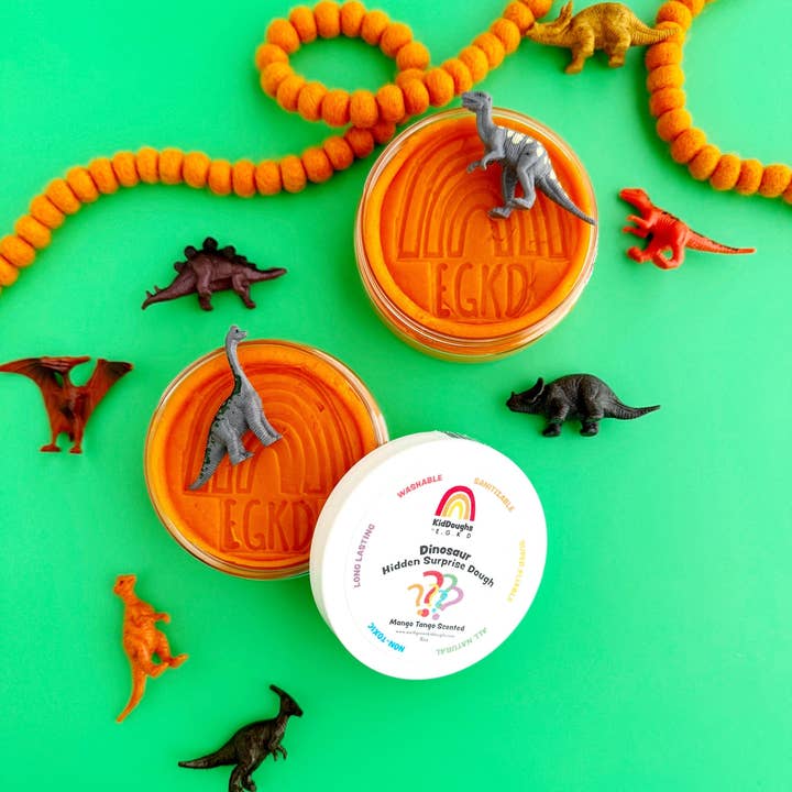 Earth Grown KidDoughs (KidDoughs by EGKD) – Plasticina - Crianças por atacado – Dino Surpresa Oculta KidDough - 113 g