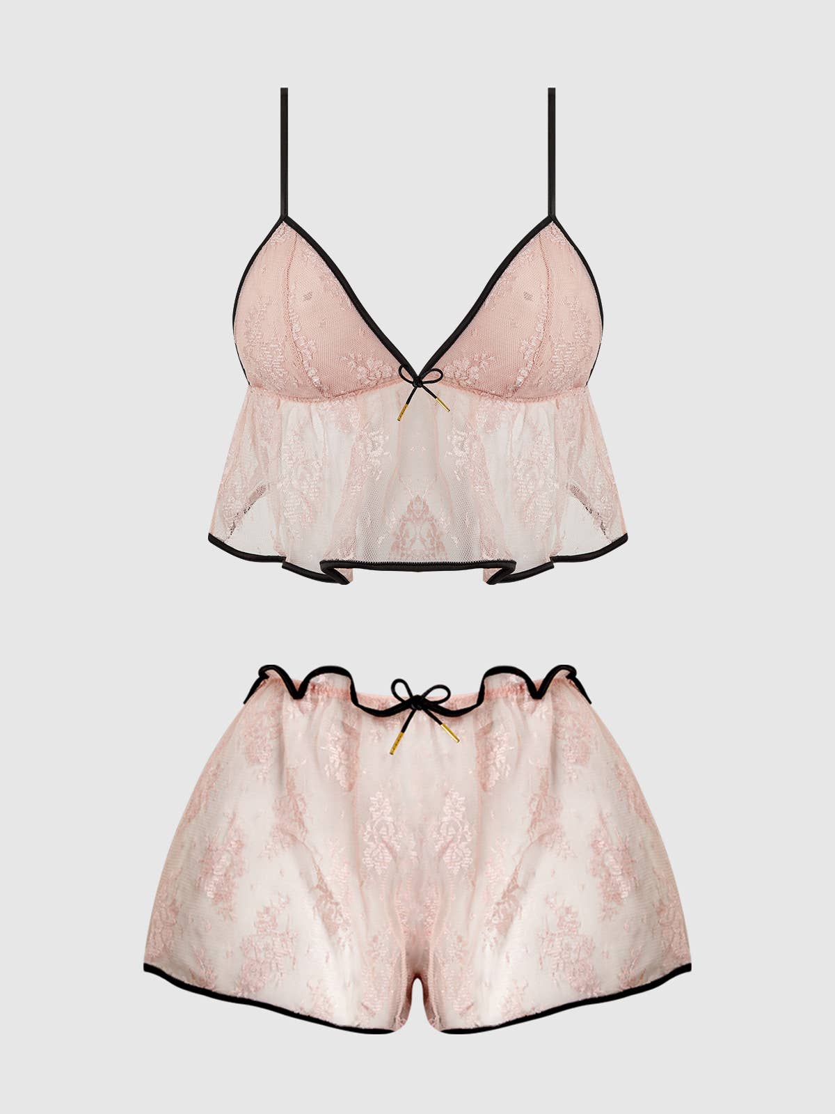 House of Desire – Conjuntos Casual - Mulher por atacado – Conjunto de Camisola e Shorts Jocelyn em Cetim e Renda14