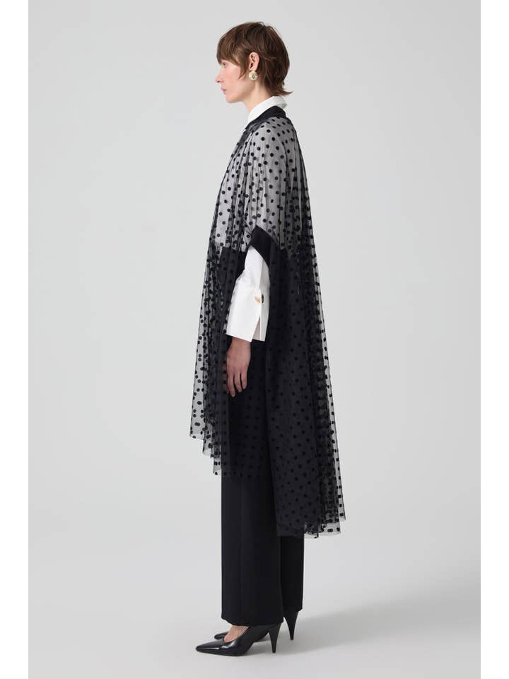 Black POLKA DOT TULLE PONCHO for wholesale on Faire