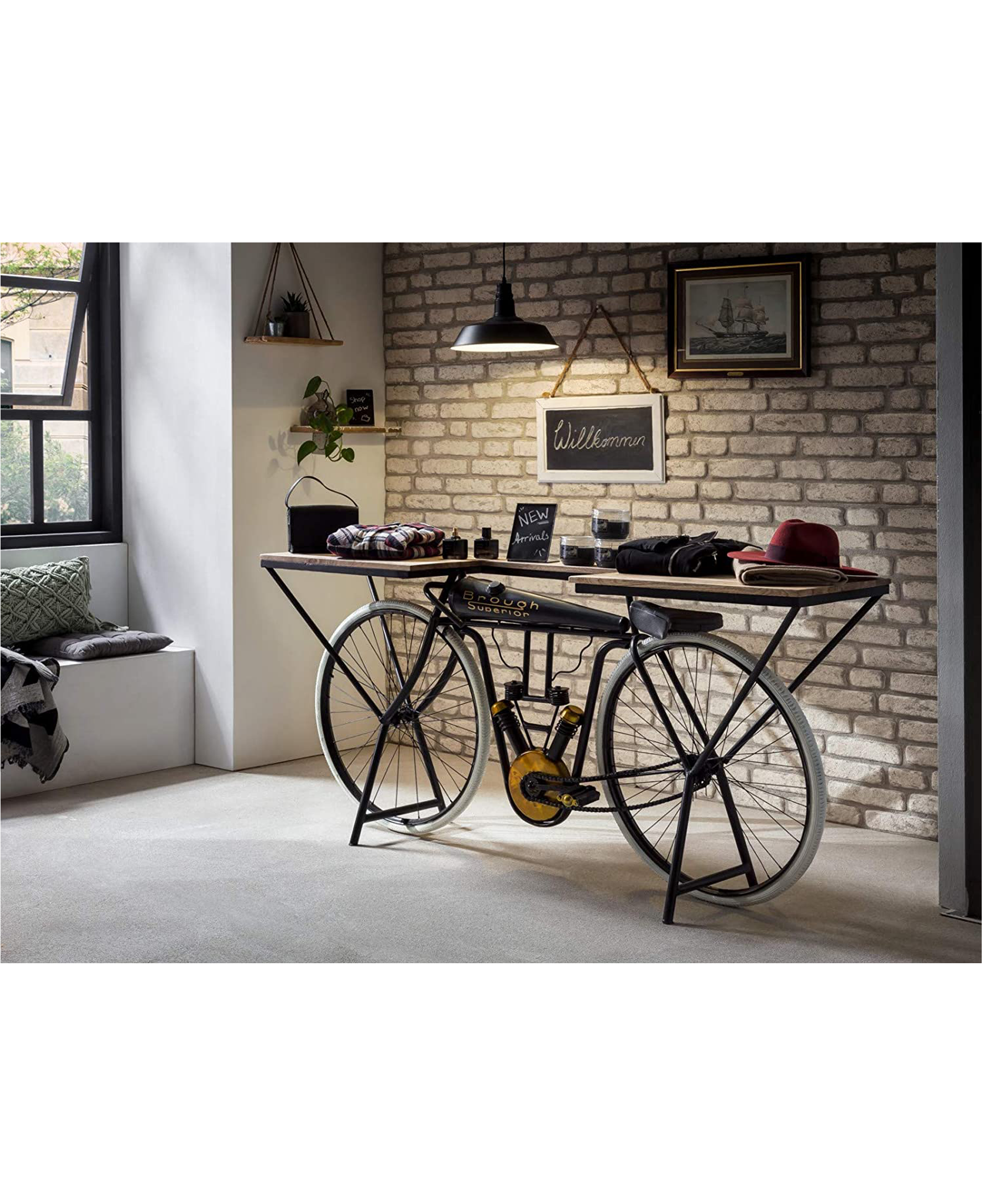 Capra Attilio - Vendita all'ingrosso Tavolini - Tavolo consolle con moto bici Brough Superior3