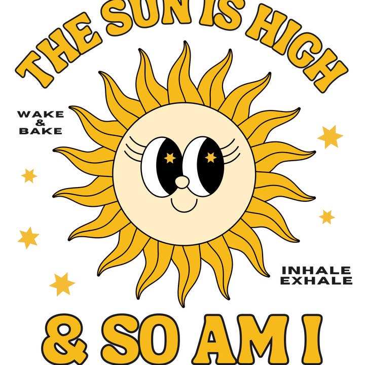 autocollant en vinyle « Le soleil est haut » pour la vente par MOLLY SMILES