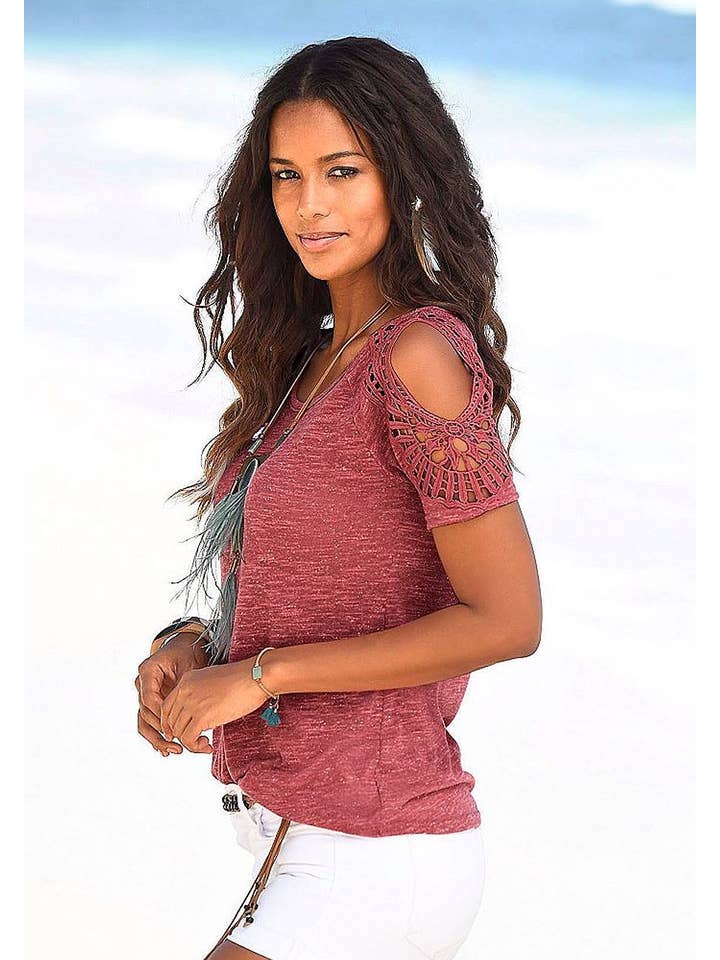 Lascana - Wholesale Blouse - Women's - LASCANA Women's Crochet Cold Shoulder Top