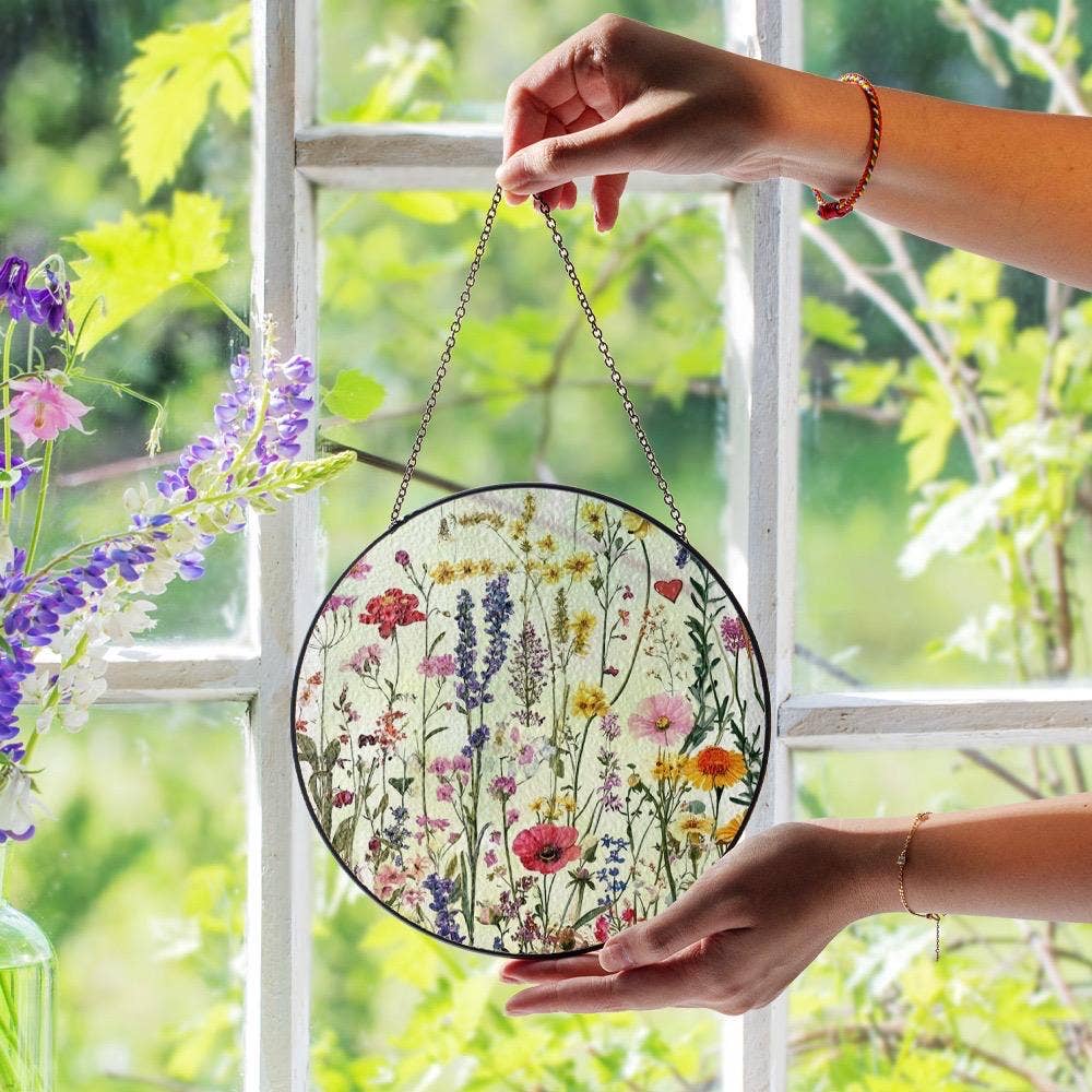 NVC Ecommerce LLC - Wholesale Suncatcher - Wildflower Stained Glass Suncatcher, Nature Ornament2