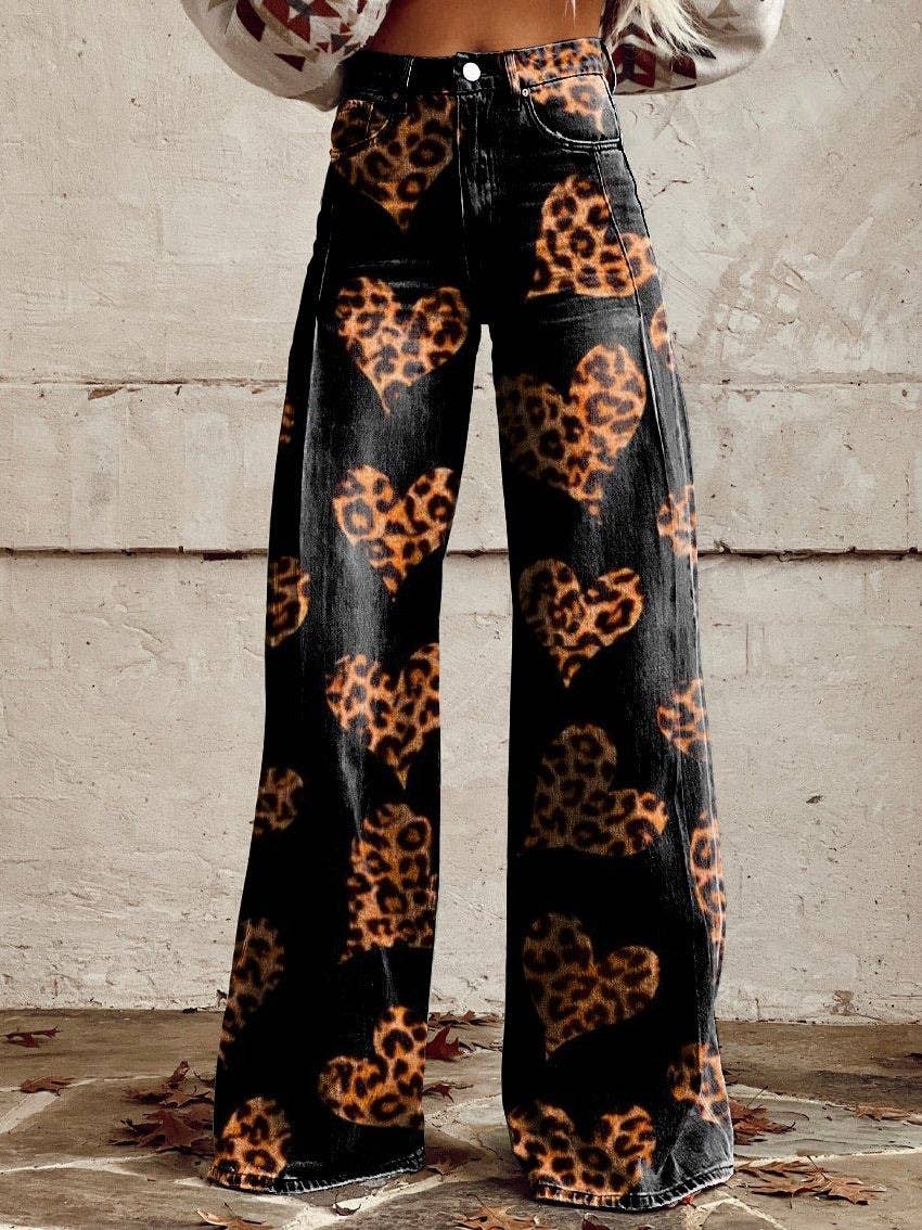 Tourtiwi - Wholesale Pants - Women's - Printed Women's Wide Leg Pants Flared Long Pants6