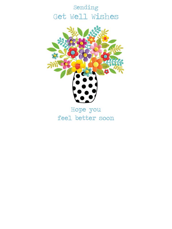 GET WELL GREETING CARD VASE P ROSE for wholesale by Notes & Queries, Inc.