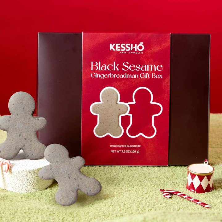 KESSHŌ - Wholesale Cookie - Black Sesame Gingerbreadman Christmas Gift Box – 4-Pack1