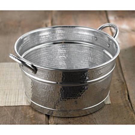 India Handicrafts Inc - Vendita all'ingrosso Secchielli per ghiaccio - Vasca per bevande martellata con manici1