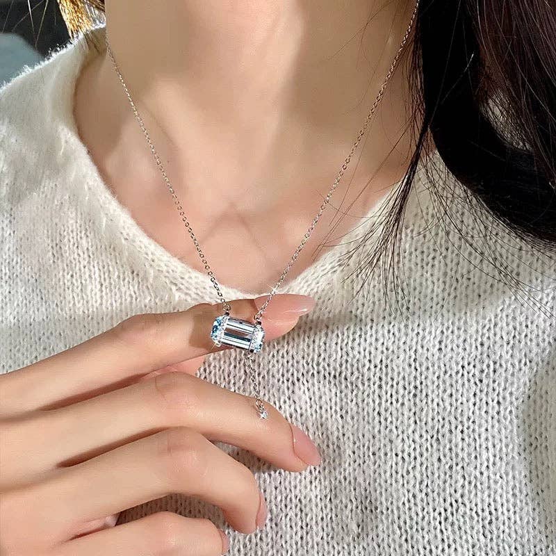 LanLivia - Wholesale Pendant/Charm Necklace - Sky Blue Ice Sugar Bar necklace7