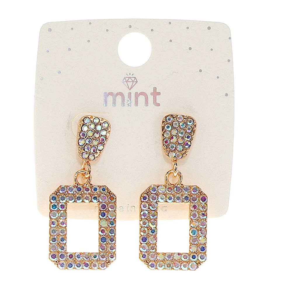 Atlas Fashion - Wholesale Dangle Earrings - Rhinestone Rectangle Earring0