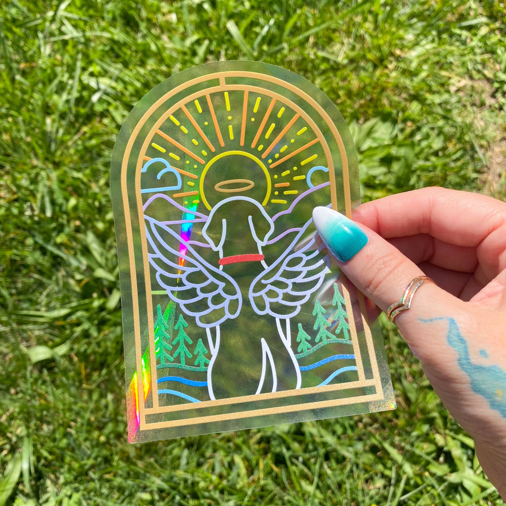 Chelzart - Vendita all'ingrosso Acchiappasole - Adesivo Memoriale per Animali con Arcobaleno Riflettente | Regalo Commemorativo Chelzart5