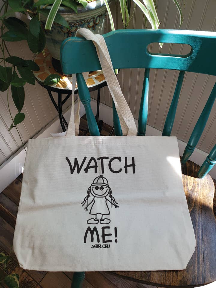Shoulder Tote 3girlcru Watch Me in Natural for wholesale by Flying Heart Threads