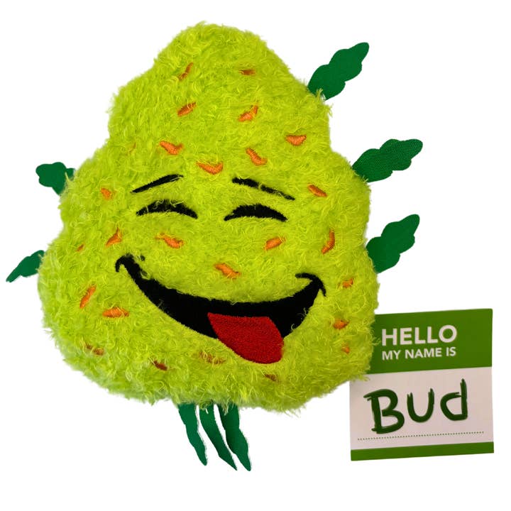 PAW:20 - Wholesale Pet Plush Toy - Dog - My Name is Bud the Weed Nug | Funny Plush Parody Dog Toy
