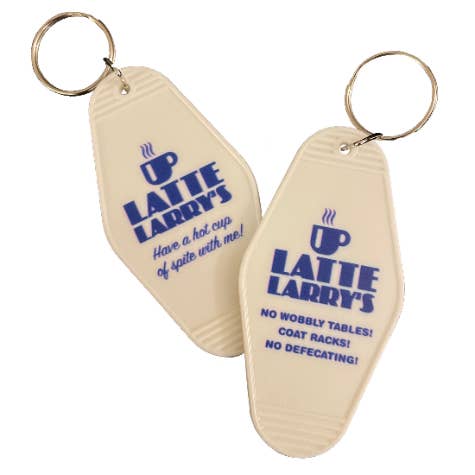 Latte Larry's Key Tag for wholesale by twistedEGOS llc
