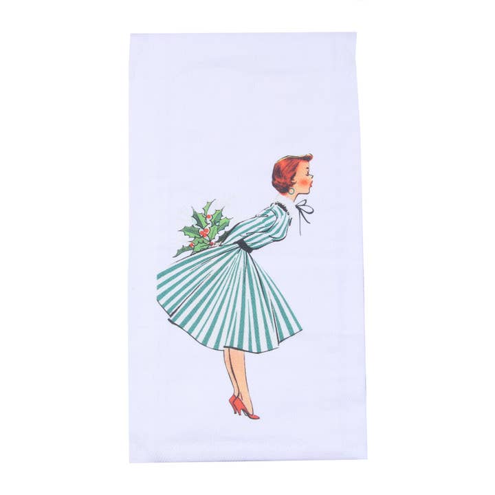 Woman Kissing Tea Towel for wholesale by Barrel Down South