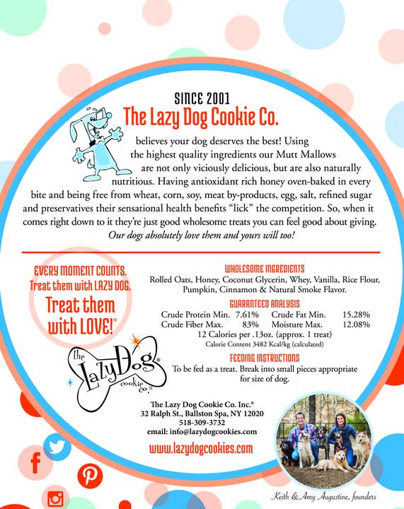 Pet Palette Distribution - Wholesale Pet Treats - Dog - Lazy Dog Mutt Mallows Pumpkin1