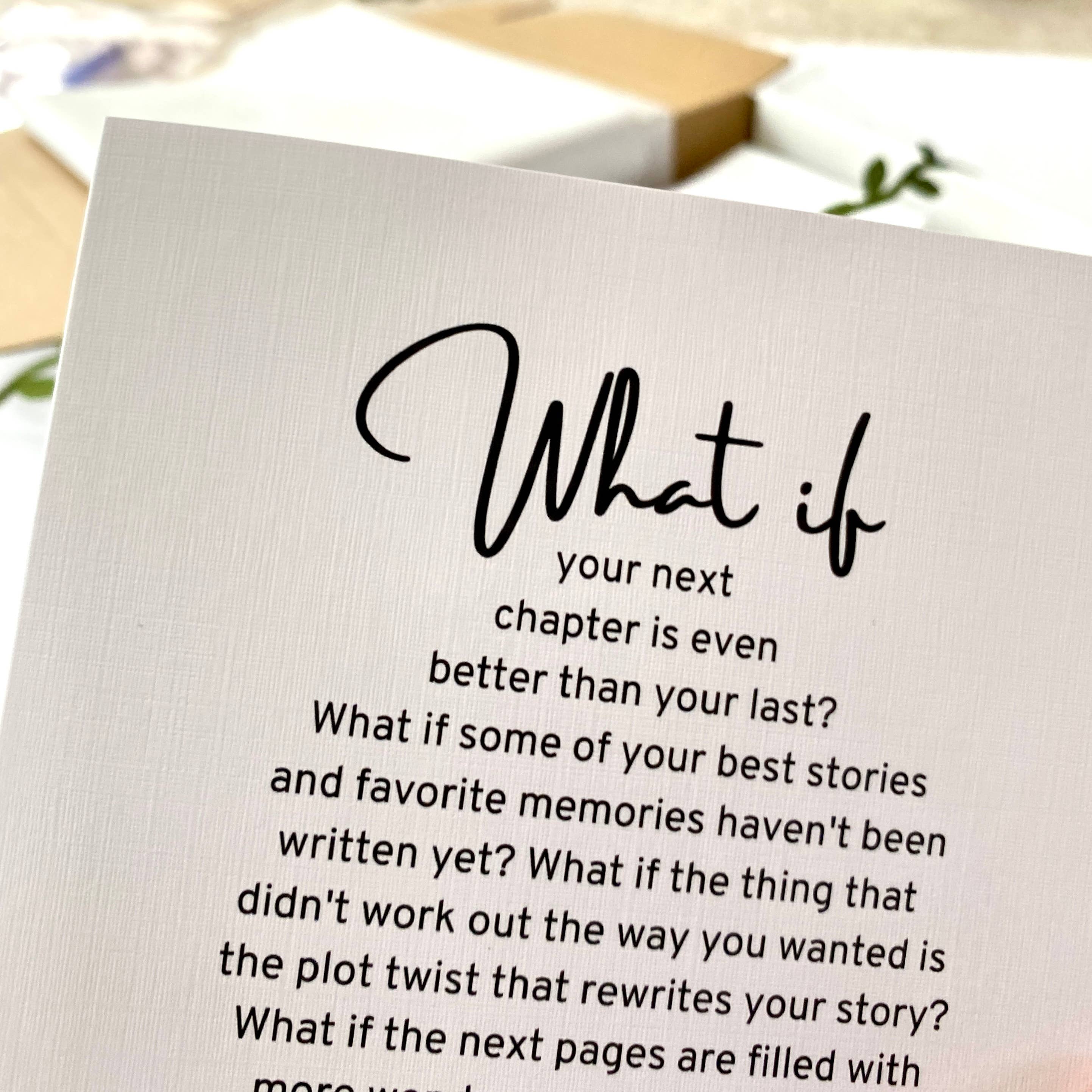 Card & Story - Vendita all'ingrosso Biglietti di incoraggiamento - Carta di incoraggiamento What If2