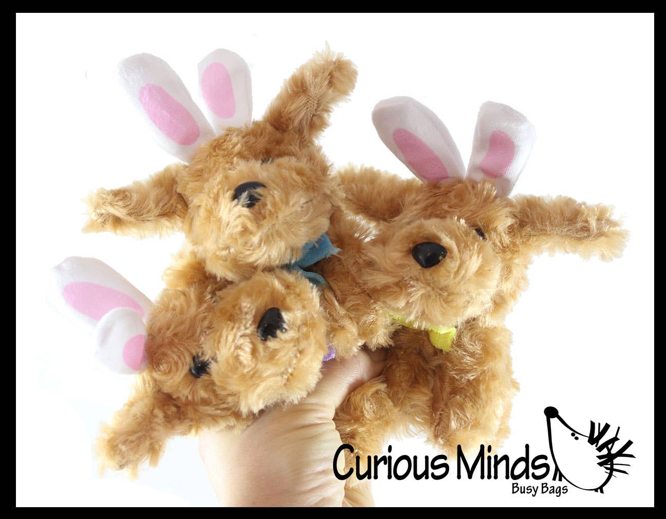 Curious Minds Toys - Wholesale Stuffed/plush toy – Kids & baby - 1 Easter Plush - Stuffed Dog with Bunny Ears - Mini Stuffie 7