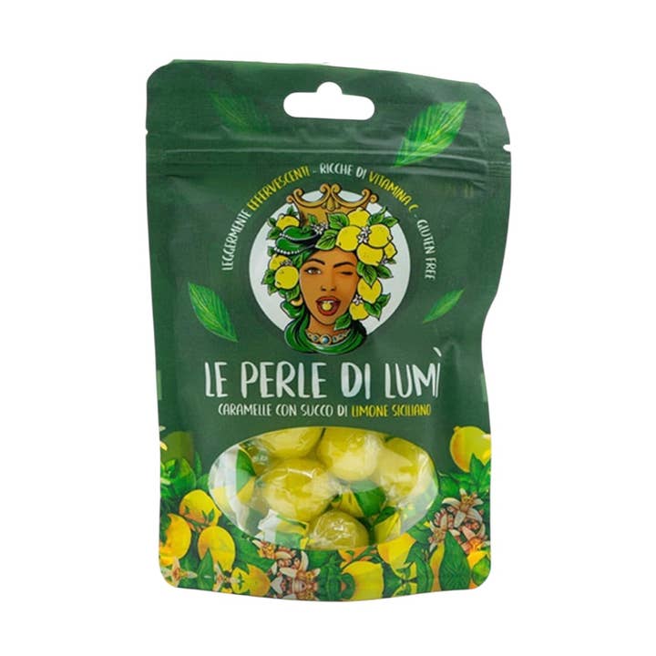 Made in eatalia – wholesale Boiled sweets – Le Perle Di Lumi Round hard candy Lemon Individually Wrapped 100g0