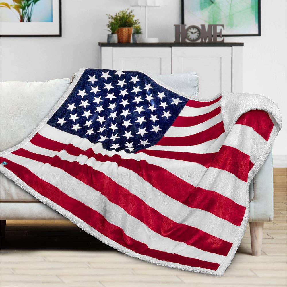 US Flag Patriotic Throw Blanket for wholesale on Faire11