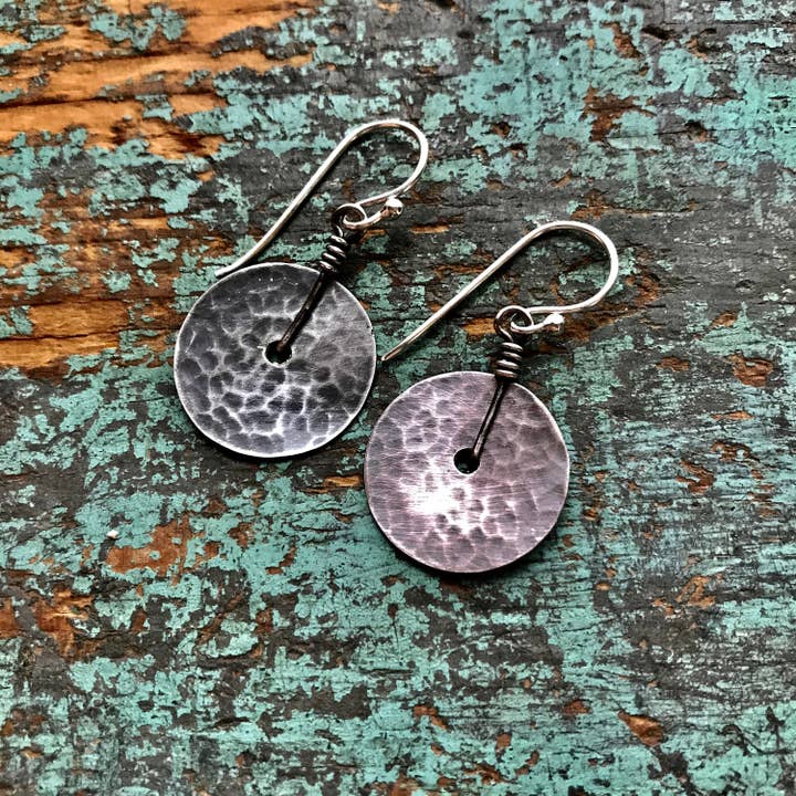 Silver Disc Earrings for wholesale by Jennifer Kahn Jewelry
