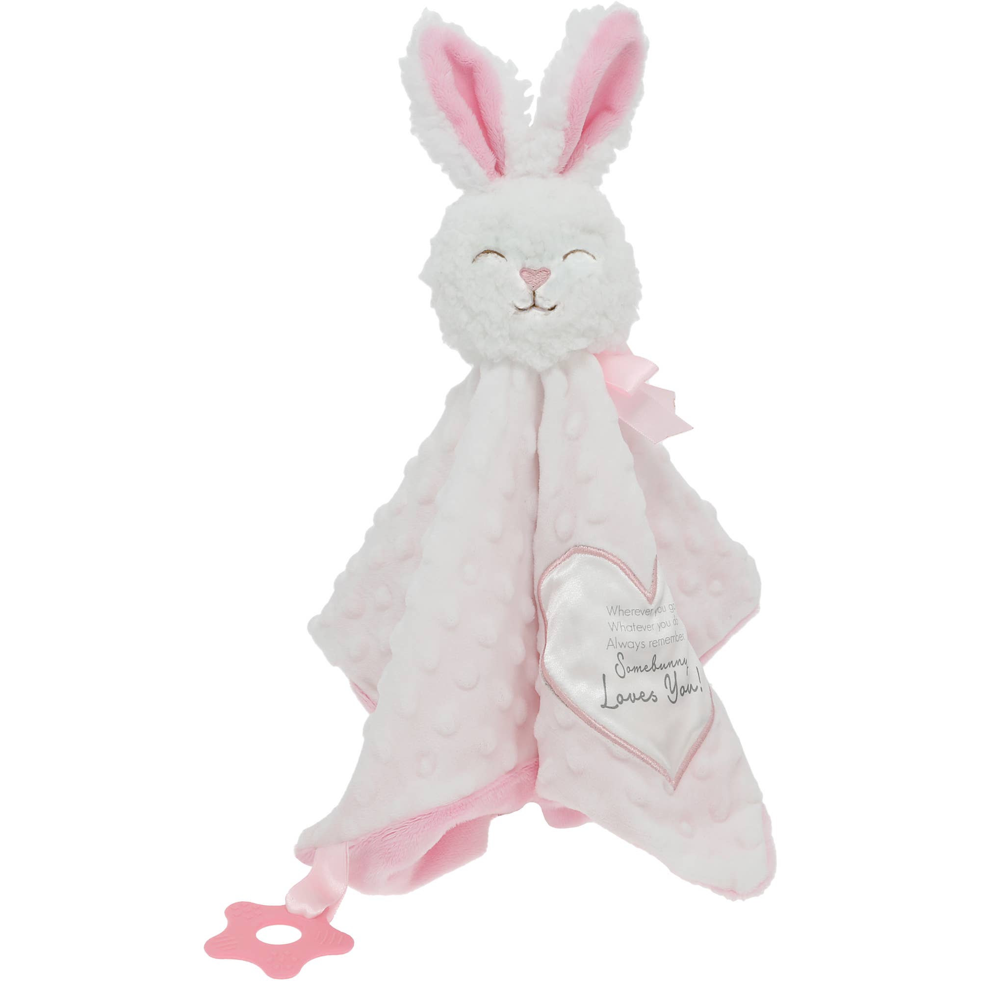 Pavilion - Wholesale Stuffed/Plush Toy - Kids & Baby - Somebunny Pink Lovey - Lovey Blanket Bunny with Teether9