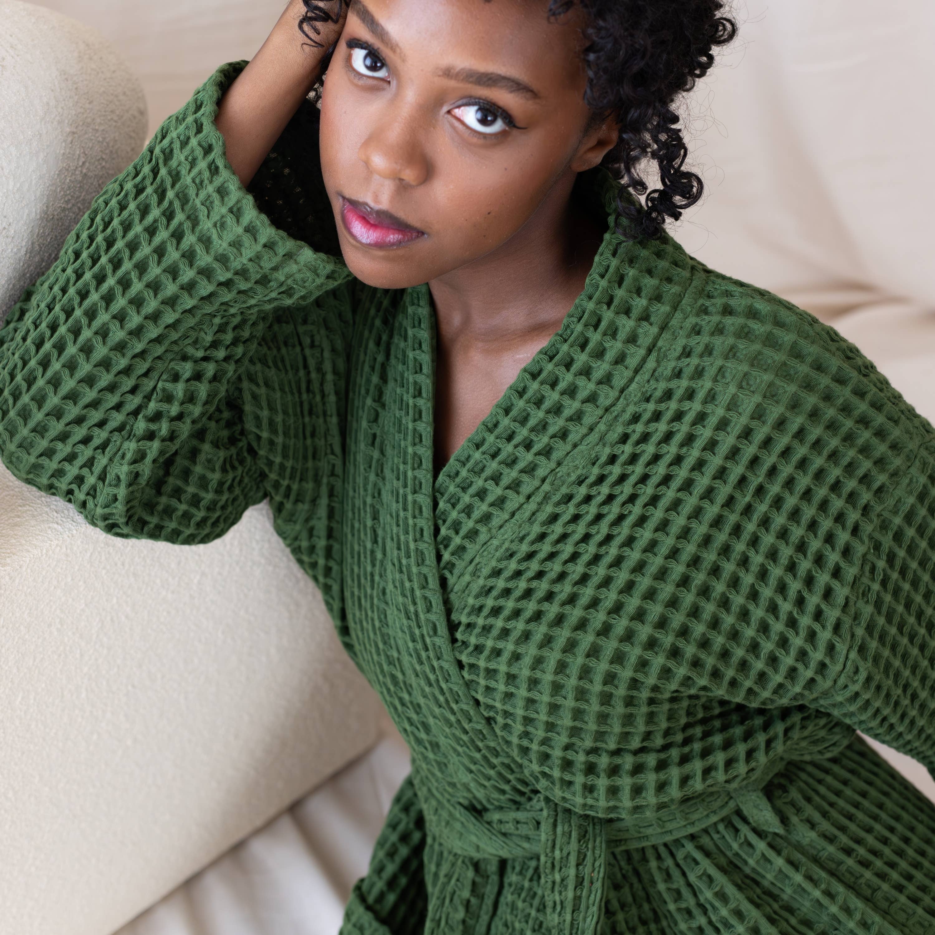 Vivamaison - Wholesale Robe - Unisex - Luxurious Waffle Kimono Bathrobe, 100% Cotton, Unisex Style45