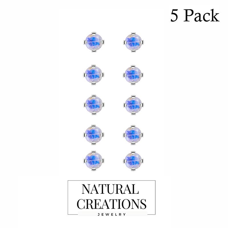 Nature Crafts – wholesale Stud/post earrings – Natural Gemstone Round Stud Earrings for Women in 925 Silver15