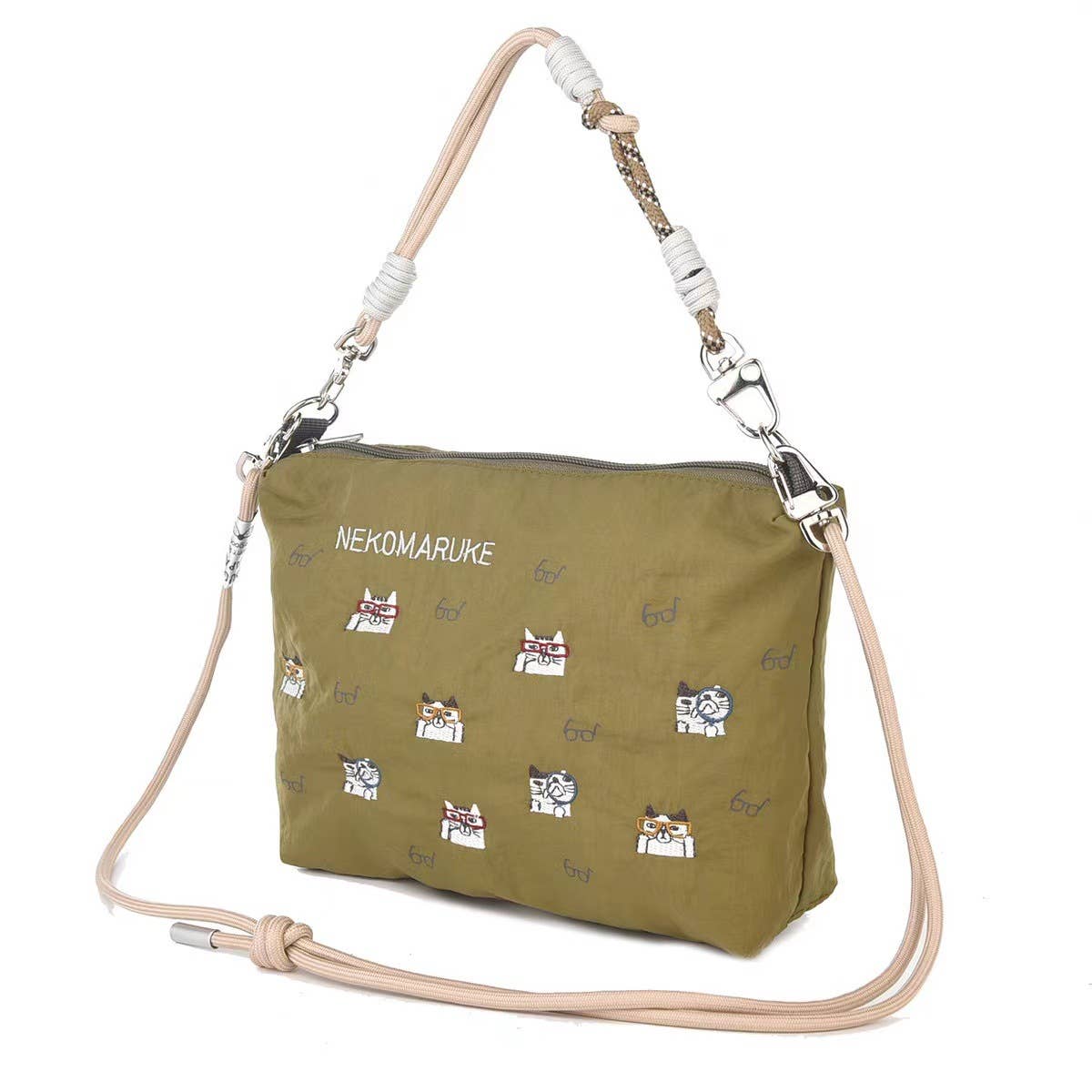 U PLUS INC - Wholesale Crossbody Bag - Unisex - Kusuguru Japan Embroidered Cat Multi-Use Crossbody Bag14