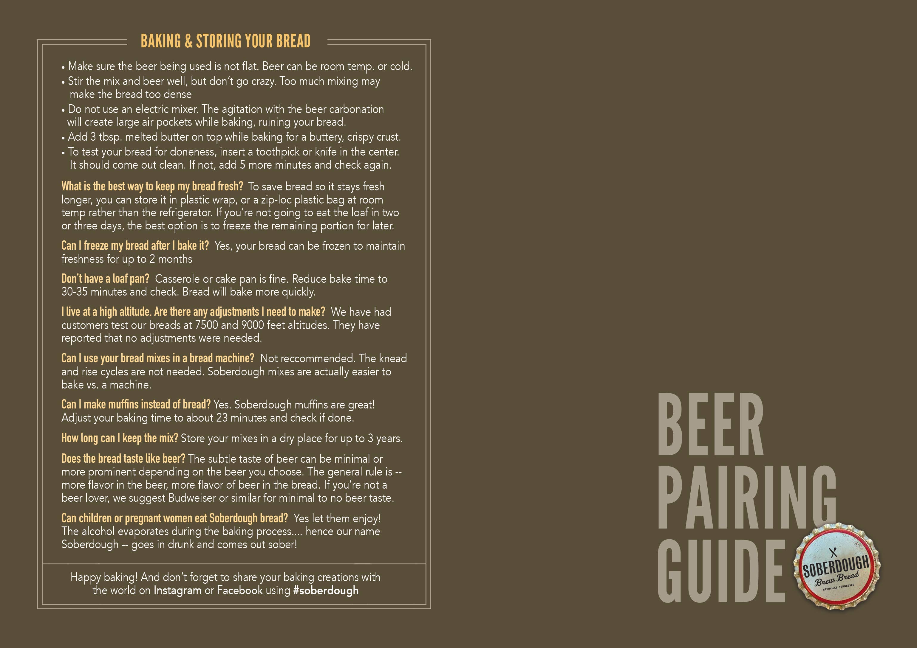Soberdough - Wholesale Bread Mix - Soberdough Beer Pairing Guide2