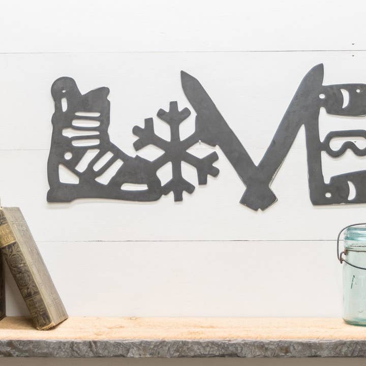 Madam Metalwork - Wholesale Wall Accent - Metal Ski Boot Love