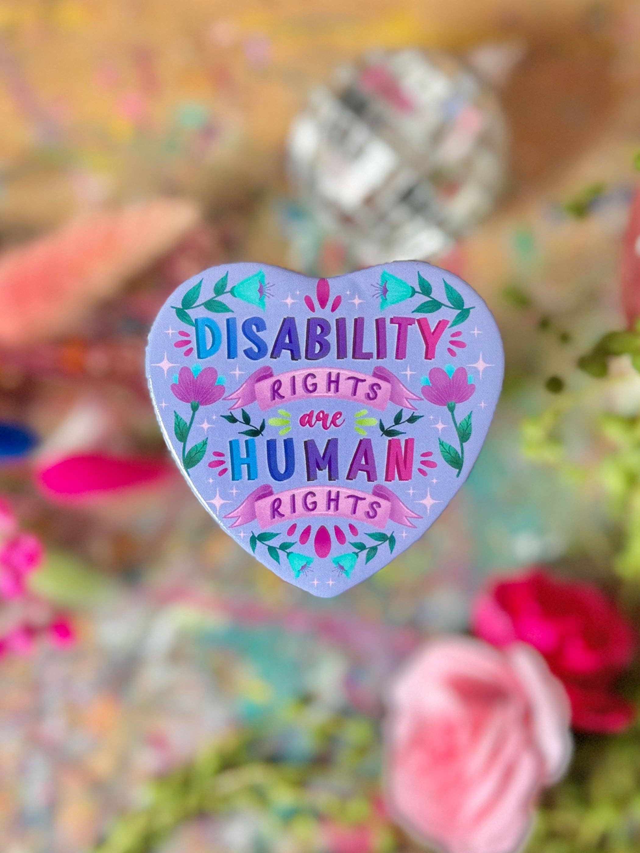 Crafted in chaos – wholesale Lapel pin/button – Disability Rights are Human Rights - Badge1