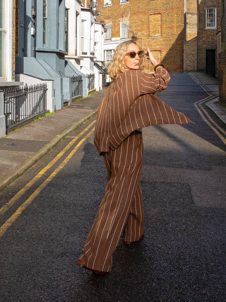 Chaqueta de Rayas Kath | Tabaco para venta al por mayor de CHALK