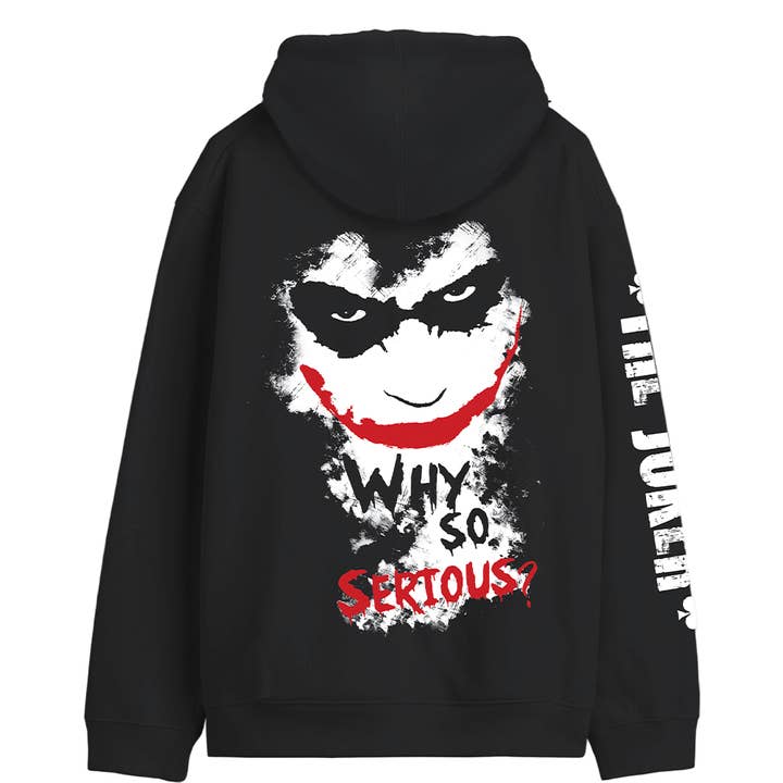 Black Official Joker Hoodie – Let’s Put a Smile / Why So Serious for wholesale on Faire1