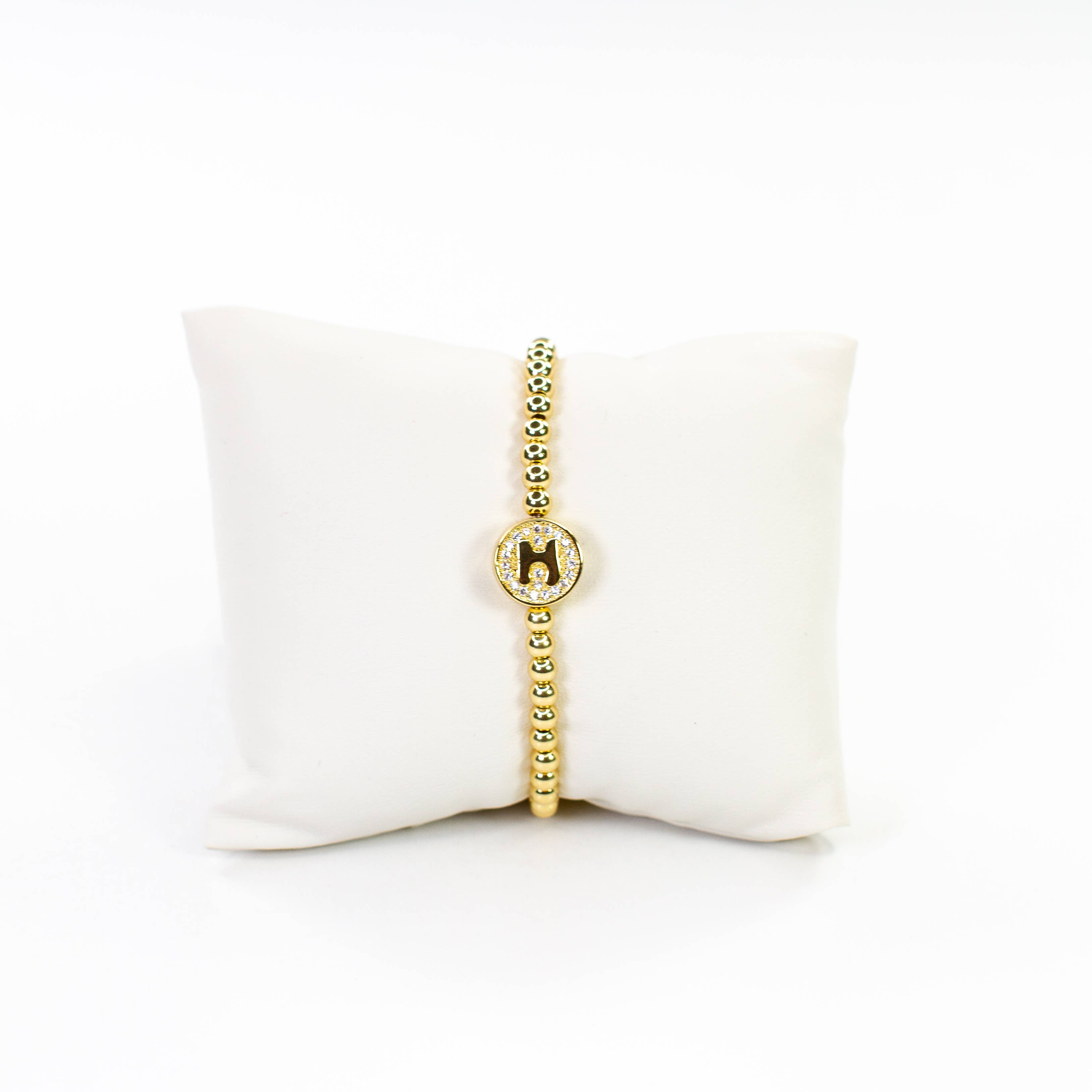 Savvy Bling - Wholesale Beaded Bracelet - Initial Simulated Diamond Bracelet7