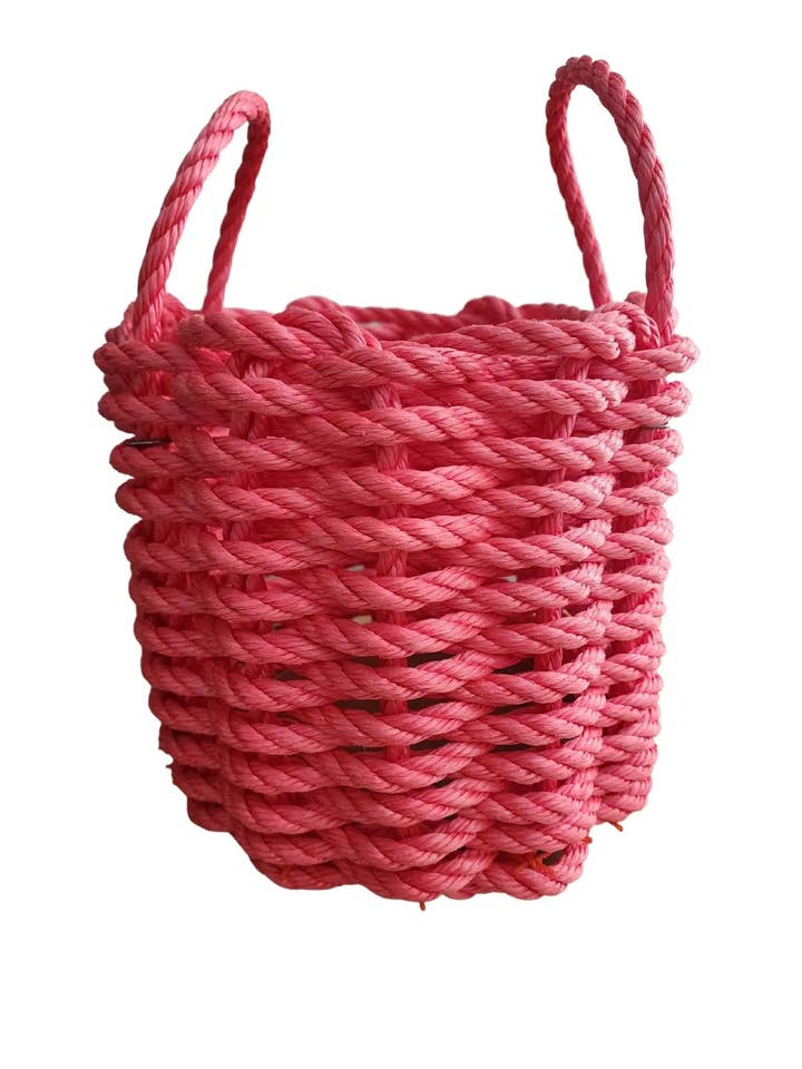 Pink Lobster Rope Storage Basket for wholesale by Little Salty Rope