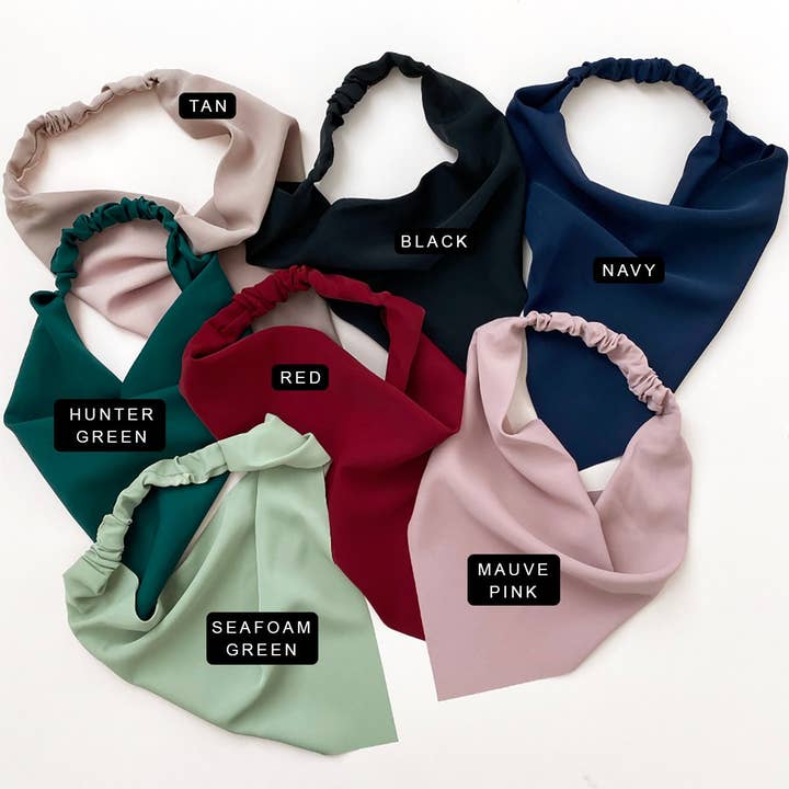 PopFizzCheers – wholesale Scarf – Women's – Dark Fall Triangle Head Scarf & Elastic Bandana