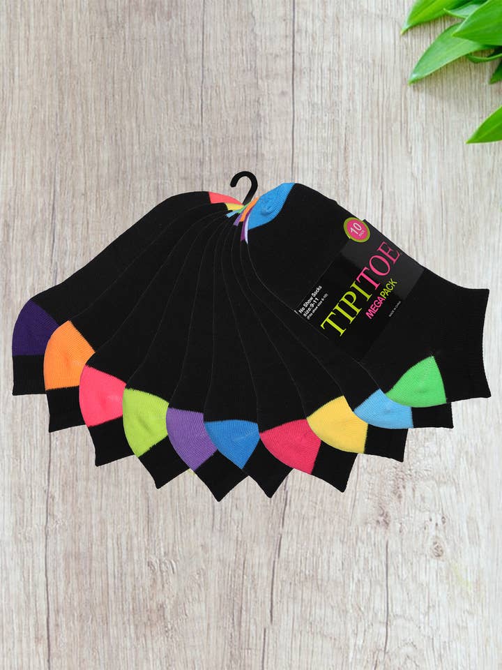 Isadora, Tipi toe, & James Fiallo - Wholesale Socks – Women's - Tipi Toe Women 10 Pack Tip Toe Colored Ankle Socks6