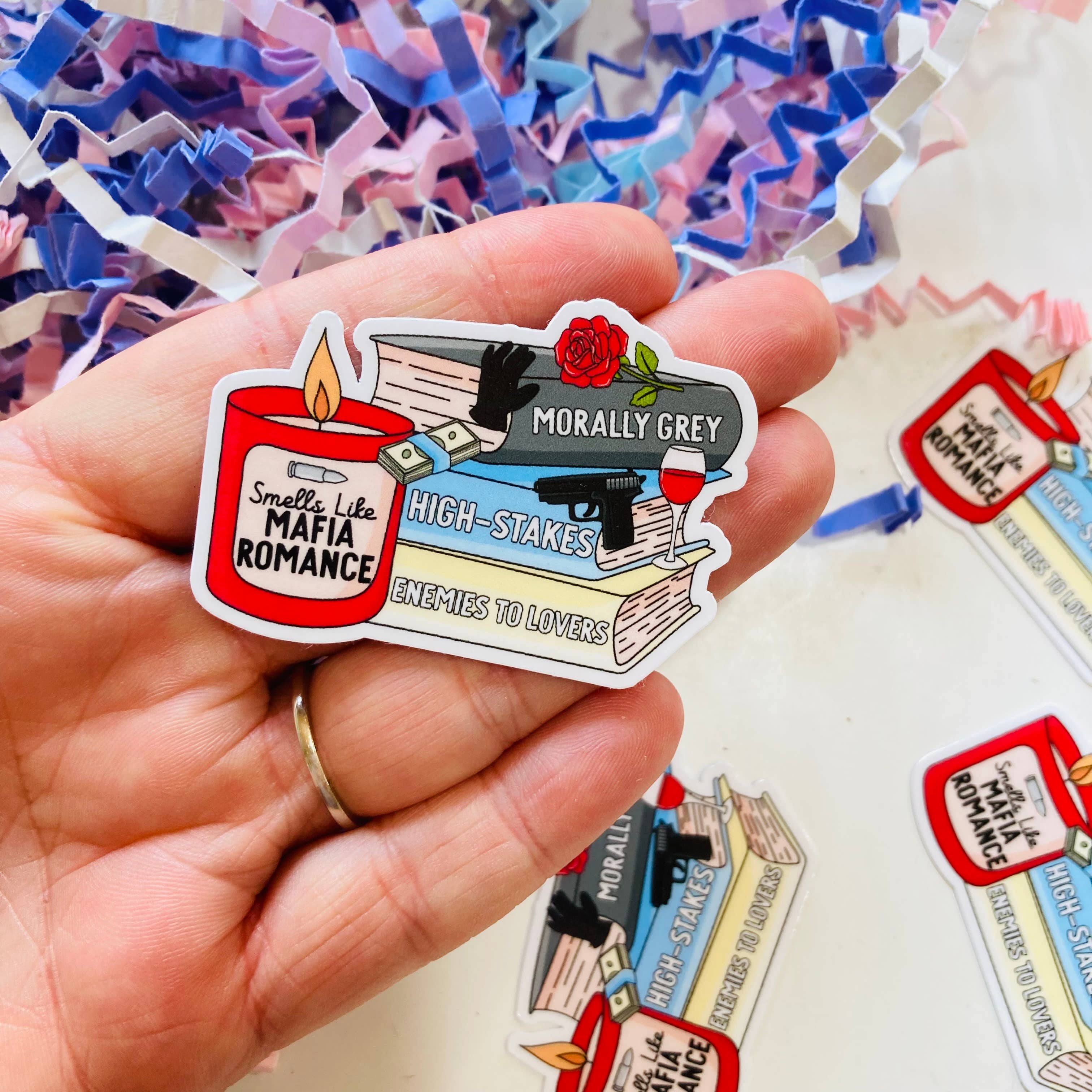 Chapter & Ink - Wholesale Sticker - Smells like Mafia Romance Die Cut sticker0