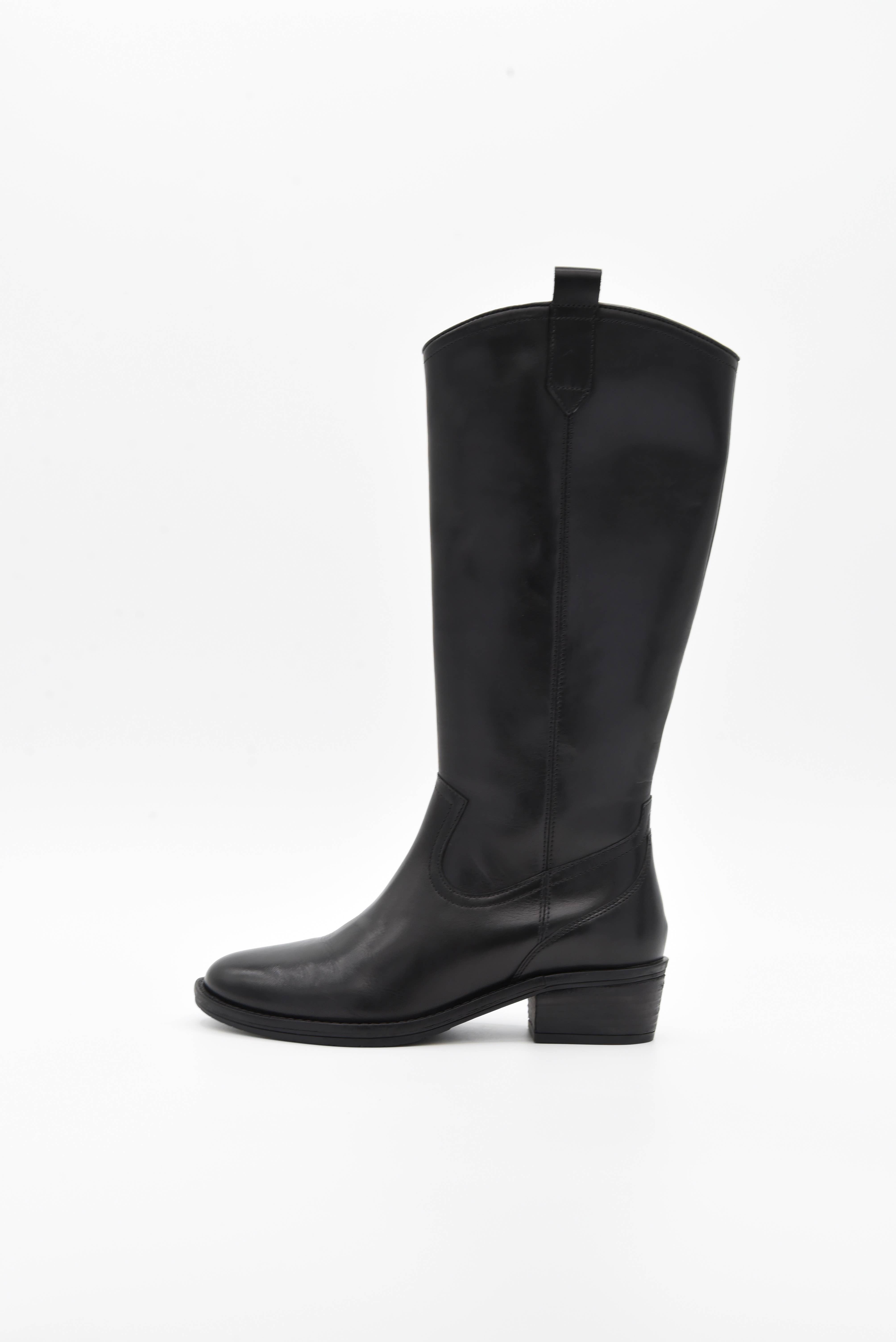 ROSA AMADA - Wholesale Boots - Women's - High Leather Boot With Low Block Heel6