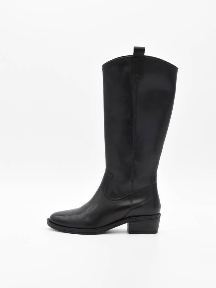ROSA AMADA - Wholesale Boots - Women's - High Leather Boot With Low Block Heel6