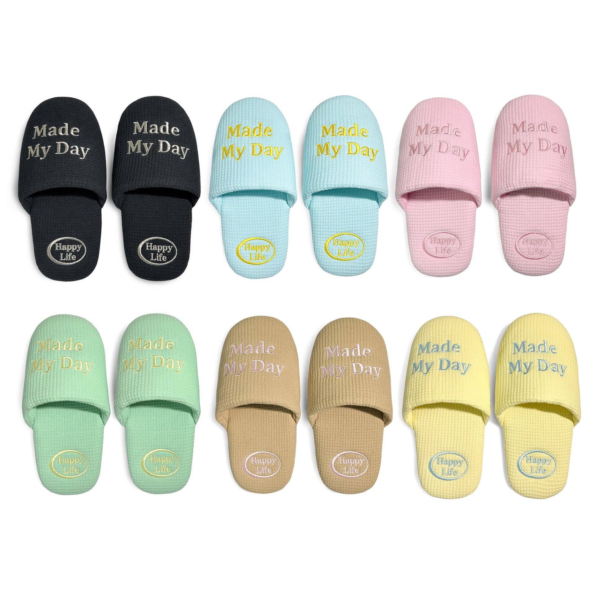 Dipped Shop – Engroshandel Slippers - Dame – Bløde Brev Broderede Vaffel Indendørs Tøfler DP25F89914