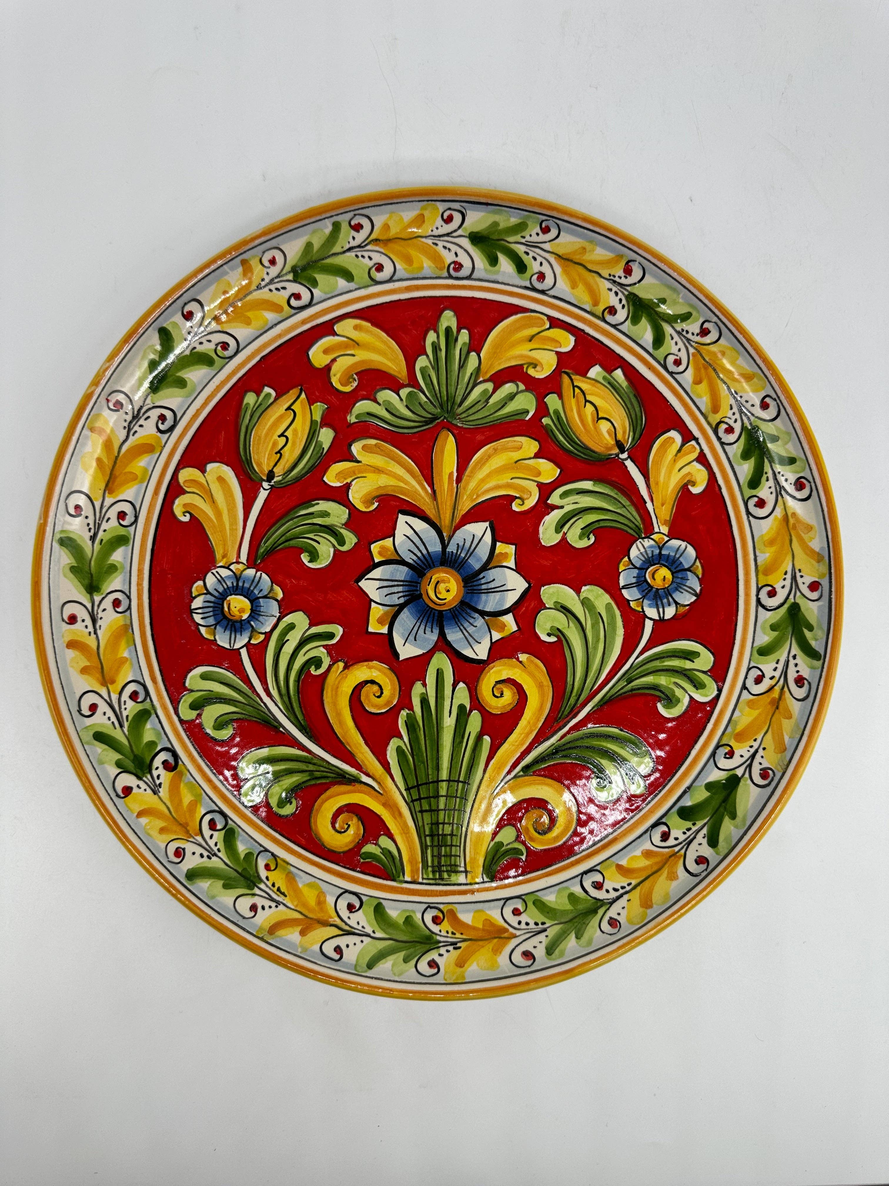 DD Ceramiche Siciliane - Vente Décoration murale - Assiette décorative peinte à la main Diamètre 30 cm Décoration n.10