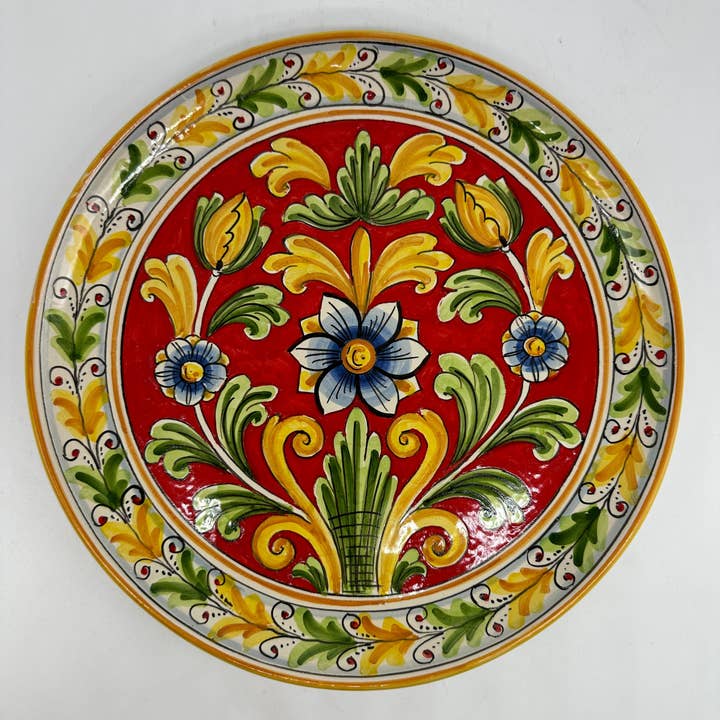 DD Ceramiche Siciliane - Vente Décoration murale - Assiette décorative peinte à la main Diamètre 30 cm Décoration n.100